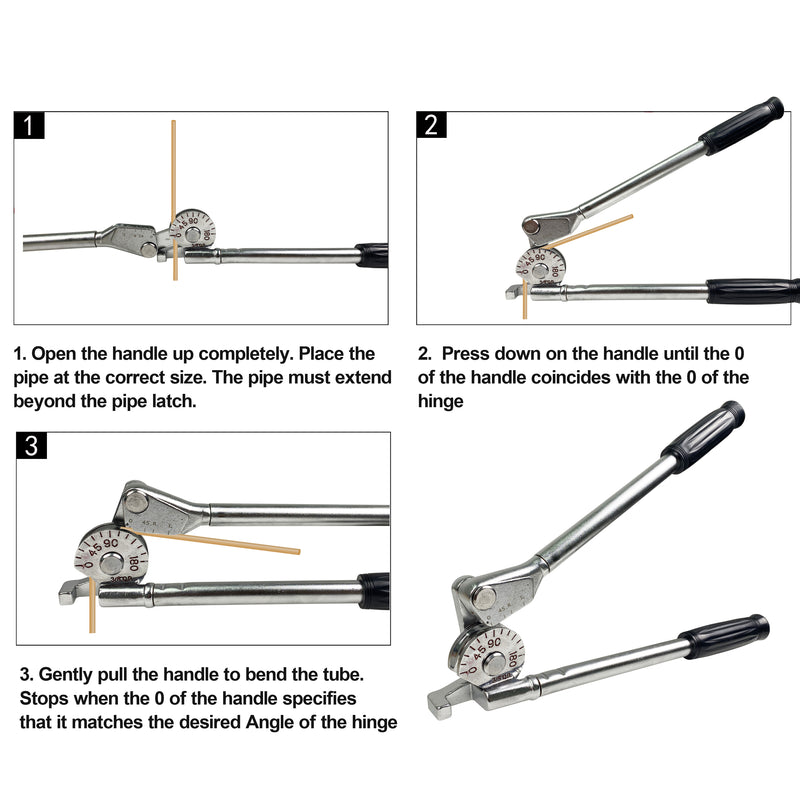 HFS(R) 3/8" OD Tubing Bender Manual Bender 180° HVAC Soft Copper Aluminum Tubes Bending Tool for Air Conditioning Refrigeration Repair
