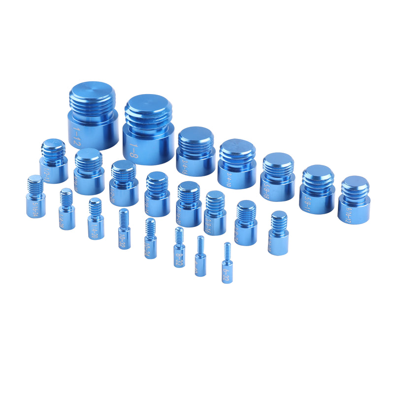 44-Piece Nut, Bolt Thread Gauge Set - Detachable, Color-Coded, Laser-Etched Gauges