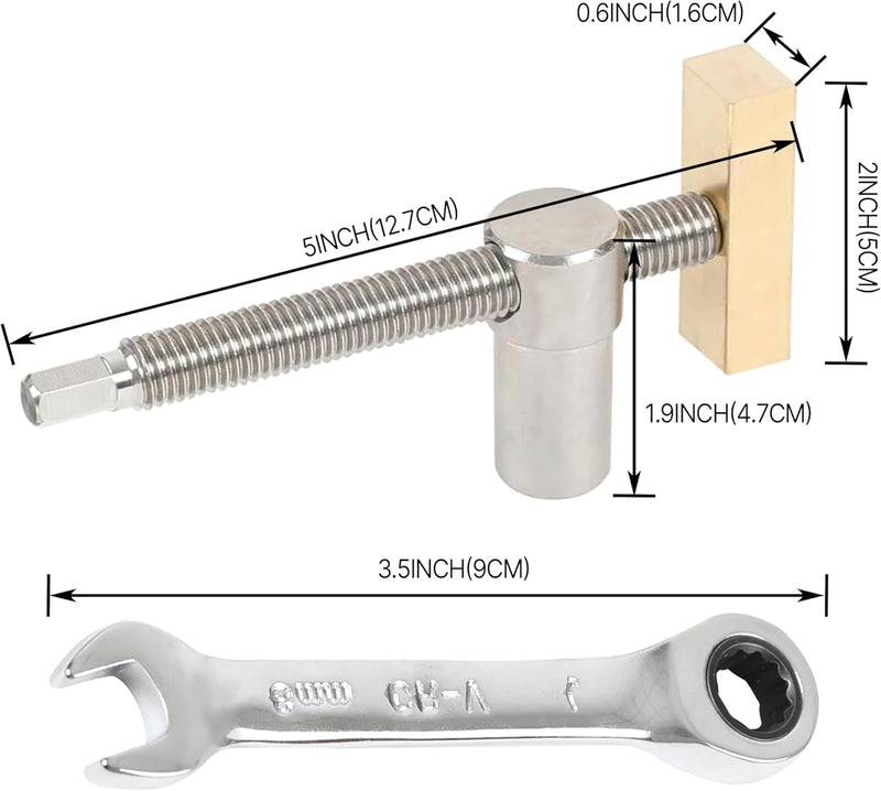 HFS(R) 2 Pack 3/4" Bench Dog Clamp Dog Hole Clamp Woodworking Adjustable Workbench with Bench Dogs Stainless Steel Brass
