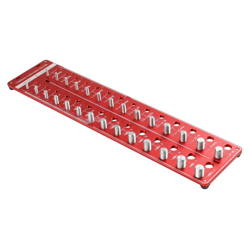 Nut and Bolt Thread Checker, Wall-mountable Bolt and Nut Identifier Gauge, 28 Sizes for Metric & Standard Threads