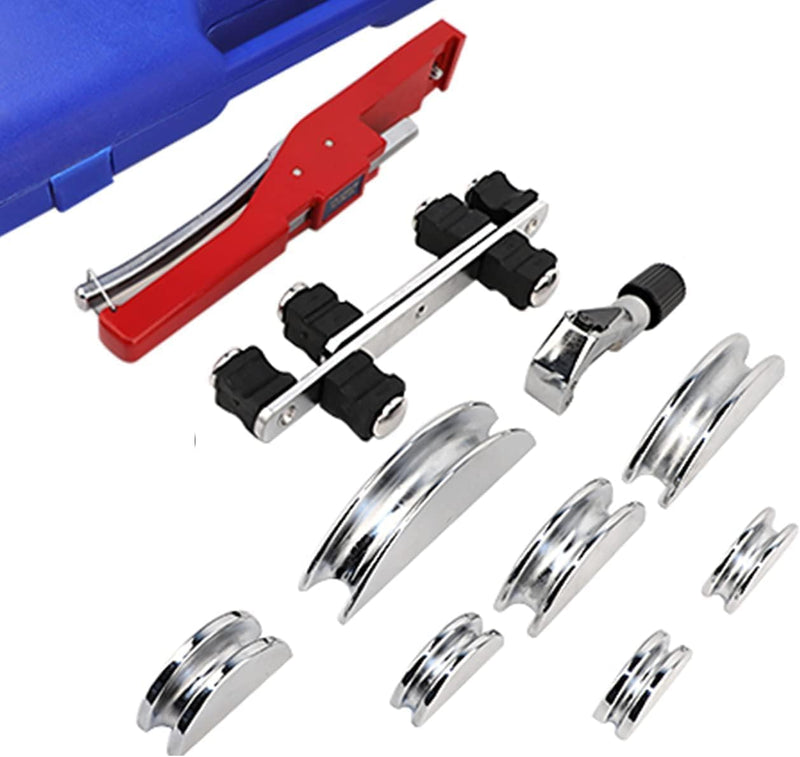 HFS(R) Copper Aluminum Tube Bender Kit, Refrigeration Ratcheting Pipe Tubing Bender Hand Tool 1/4 to 7/8 Inch with Tube Cutter for HVAC Refrigeration System