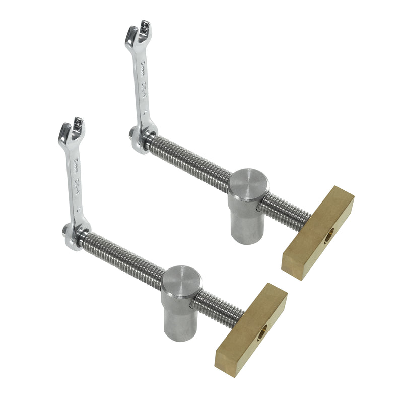 HFS(R) 2 Pack 3/4" Bench Dog Clamp Dog Hole Clamp Woodworking Adjustable Workbench with Bench Dogs Stainless Steel Brass
