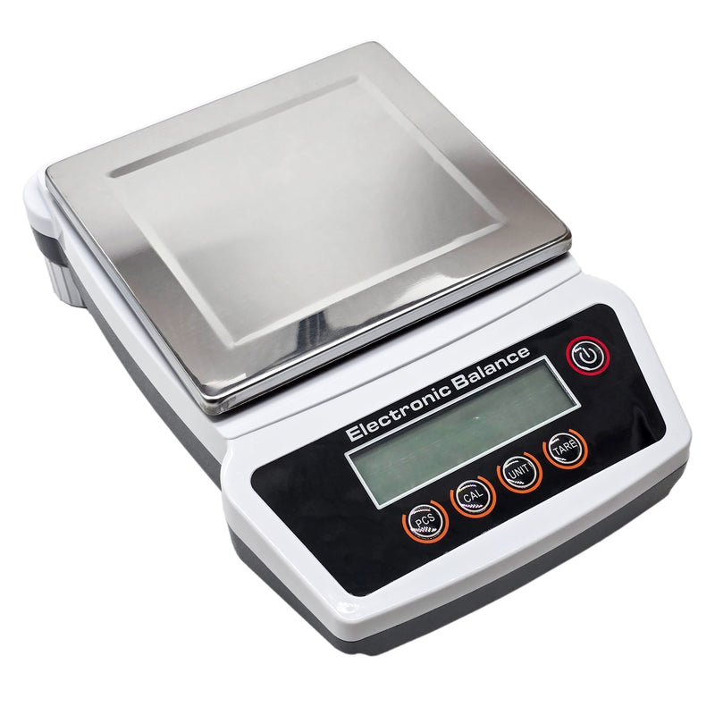 HFS(R) Lab Scale Digital 5000g x 0.1g Analytical Balance Laboratory Balance Jewelry Scale Scientific Scale, LCD Display, Tare & PCS Functions, Stainless Steel Pan