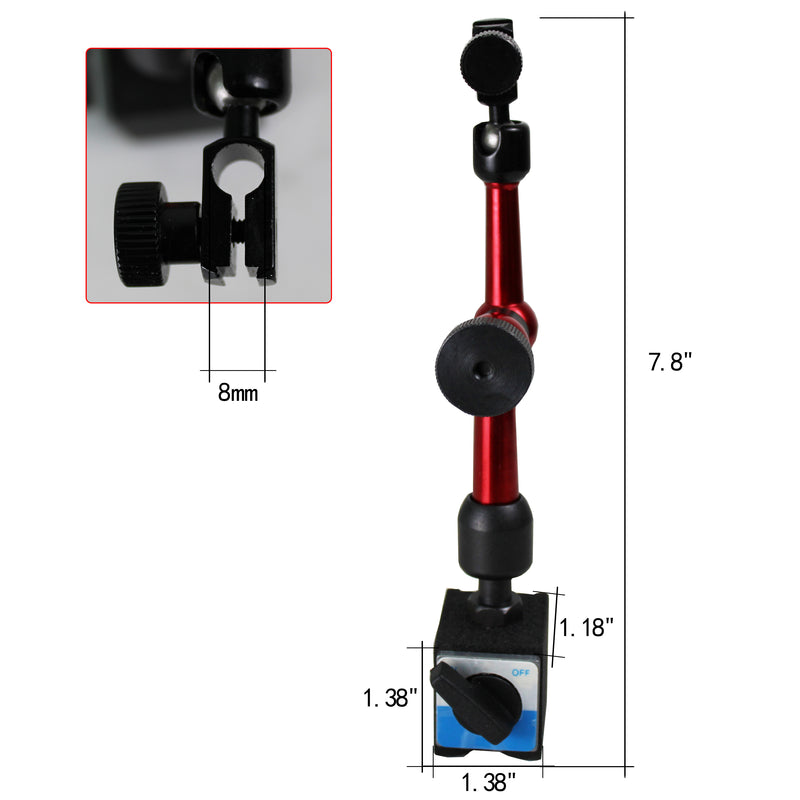 8mm Clamping Hole Magnetic Base Adjustable Metal Test Indicator Holder Digital Level - Tool Stand