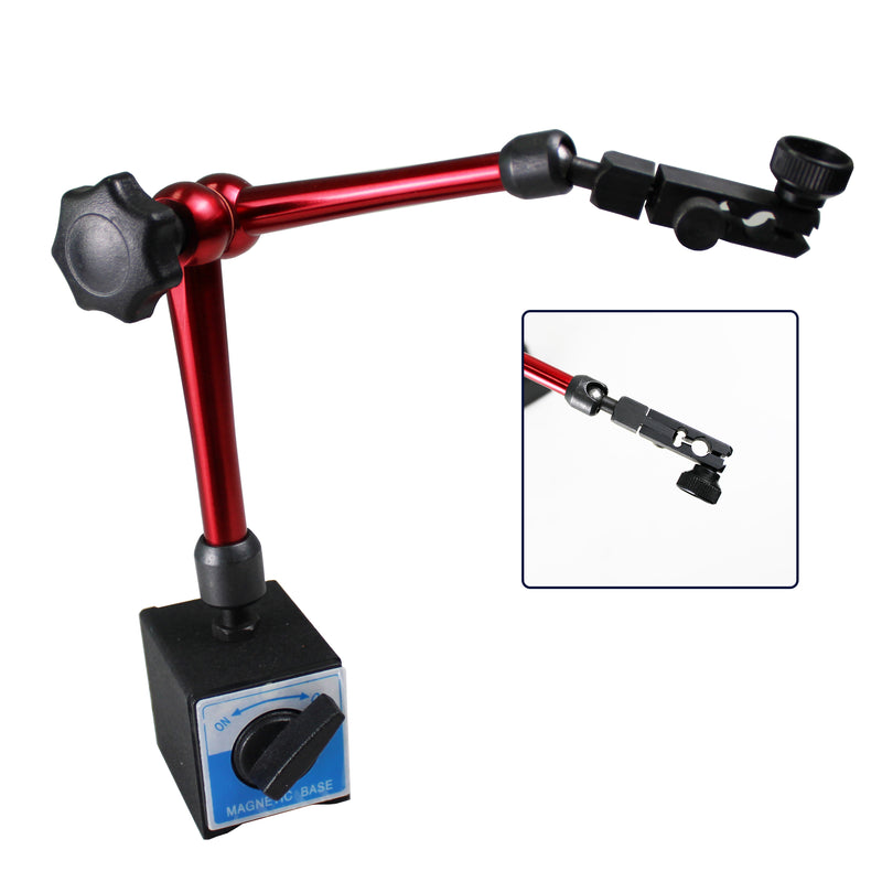 132lbs/60kg Max Pull Clamping Hole Diameter 8mm Magnetic Base Adjustable Metal Test Indicator Holder Digital Level 14" - Tool Stand