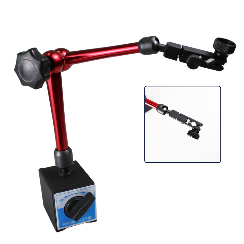 132lbs/60kg Max Pull Clamping Hole Diameter 3/8" Magnetic Base Adjustable Metal Test Indicator Holder Level Stand 14"