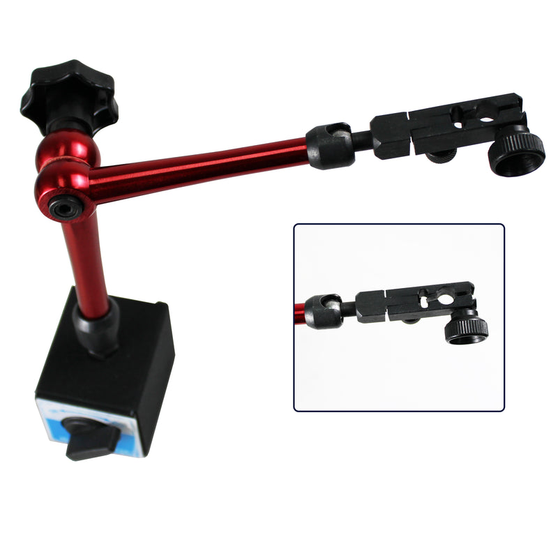 132lbs/60kg Max Pull Clamping Hole Diameter 3/8" Magnetic Base Adjustable Metal Test Indicator Holder Level Stand 14"