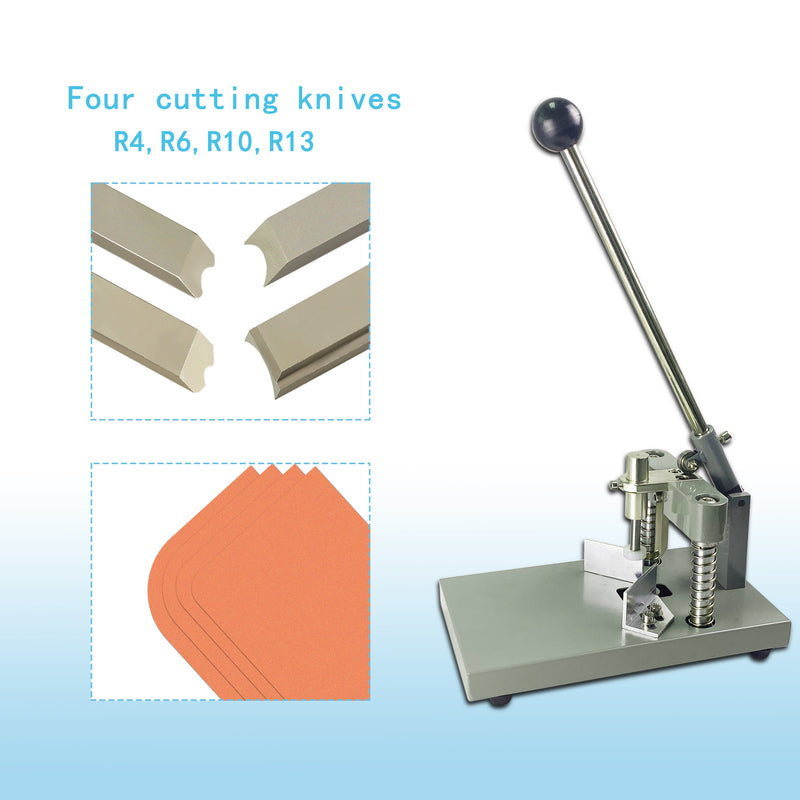 Corner Rounder Cutter Machine, R6mm R10mm 1.2"/ 30mm Thickness Heavy Duty Paper Corner Cutter Punch with Paper Holding Device, Steel Metal Commercial