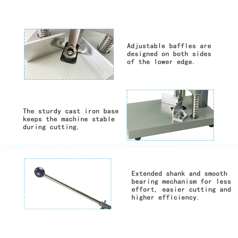 Corner Rounder Cutter Machine, R6mm R10mm 1.2"/ 30mm Thickness Heavy Duty Paper Corner Cutter Punch with Paper Holding Device, Steel Metal Commercial