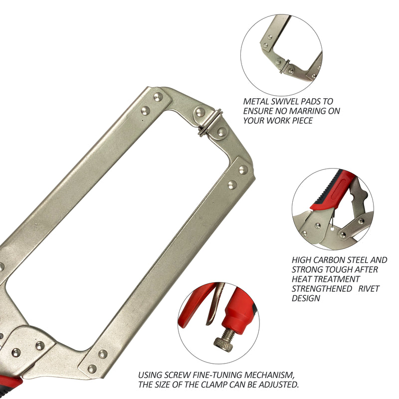 Original C Clamp, Locking, Swivel Pad Tip, 18-Inch (22)