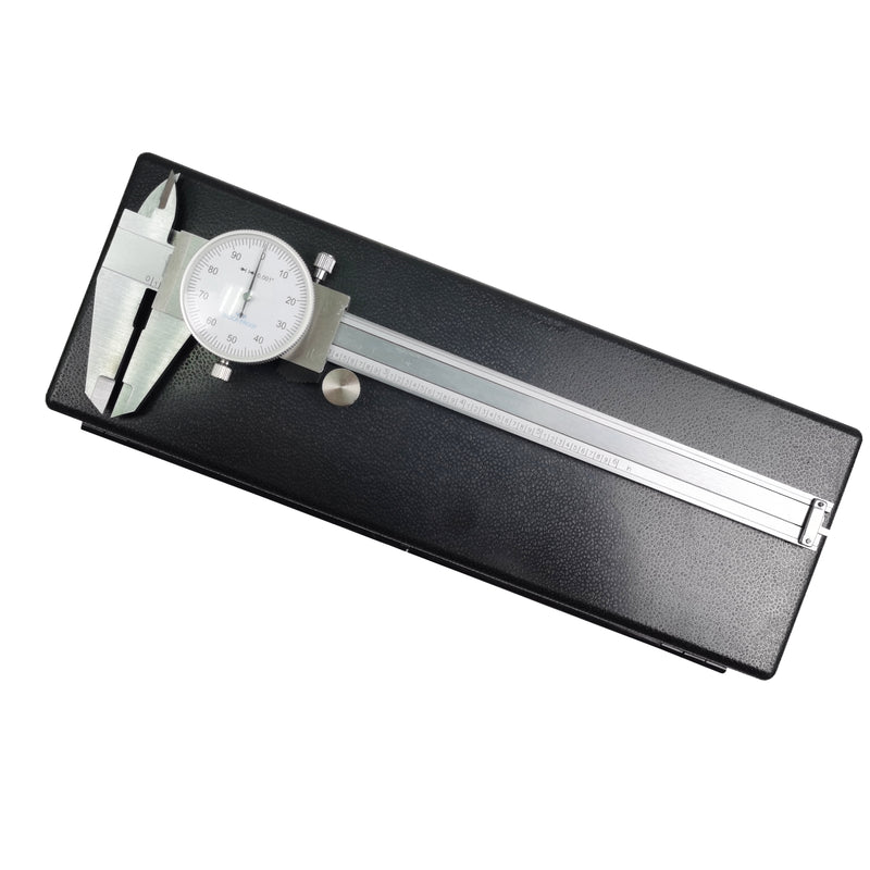 0-6" 4-Way Dial Caliper 0.001" Stainless Steel Shockproof  Measurement with Plastic Case