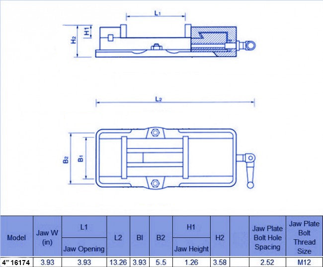 4" Non-Swivel Milling Lockdown Vise Milling Drilling Machine