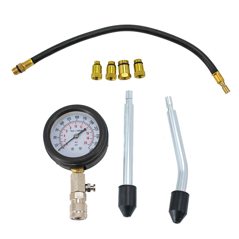 8pc Petrol Engine Cylinder Compression Test Tester Kit Automotive Tool