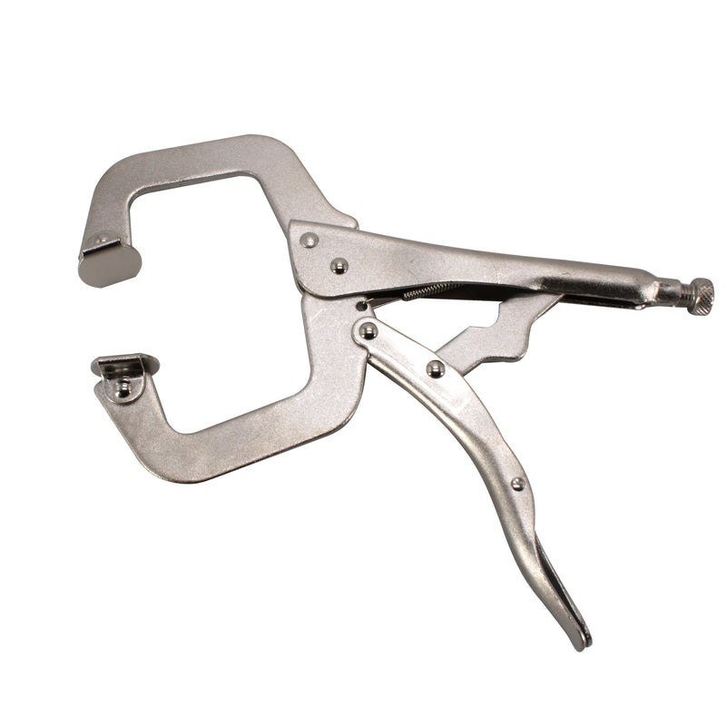 Heavy Duty Locking C-Clamp Set 11" 6" 3PC Carbon Steel C-Pliers Swivel Tips