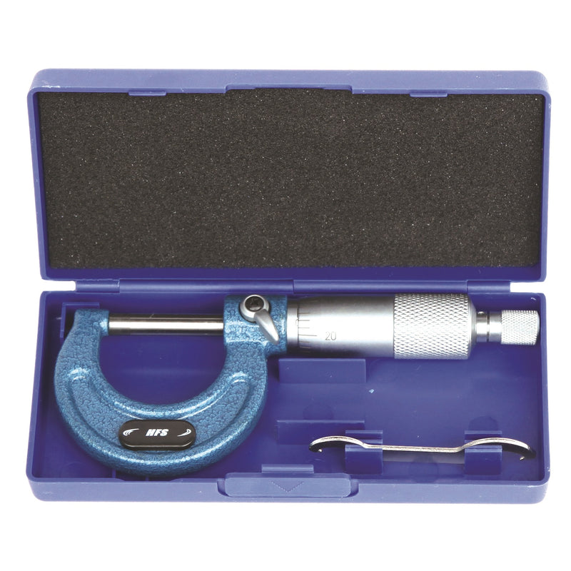 0-1" x 0.0001" Solid Metal Frame Outside Micrometer (Plastic Case)