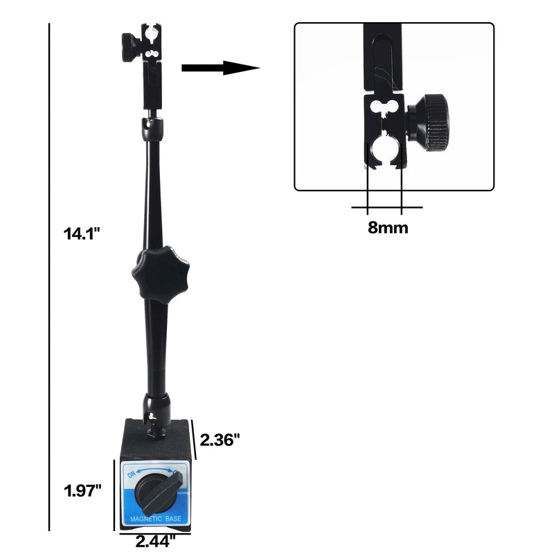 176lbs/80kg Black Magnetic Base Stand for Digital Dial Indicator Gauge