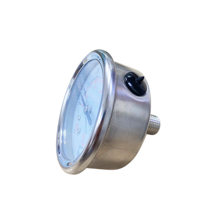 Dual Scale Pressure Gauge 2.5",  -30 HG-150 PSI, 1/4" MNPT Thread