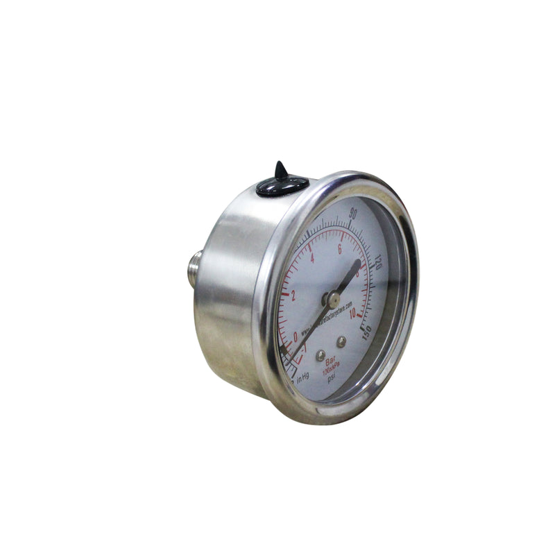 Dual Scale Pressure Gauge 2.5",  -30 HG-150 PSI, 1/4" MNPT Thread