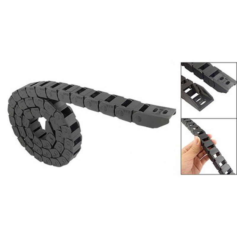 Machine Tool Plastic Towline Drag Chain Black 18 X 37Mm