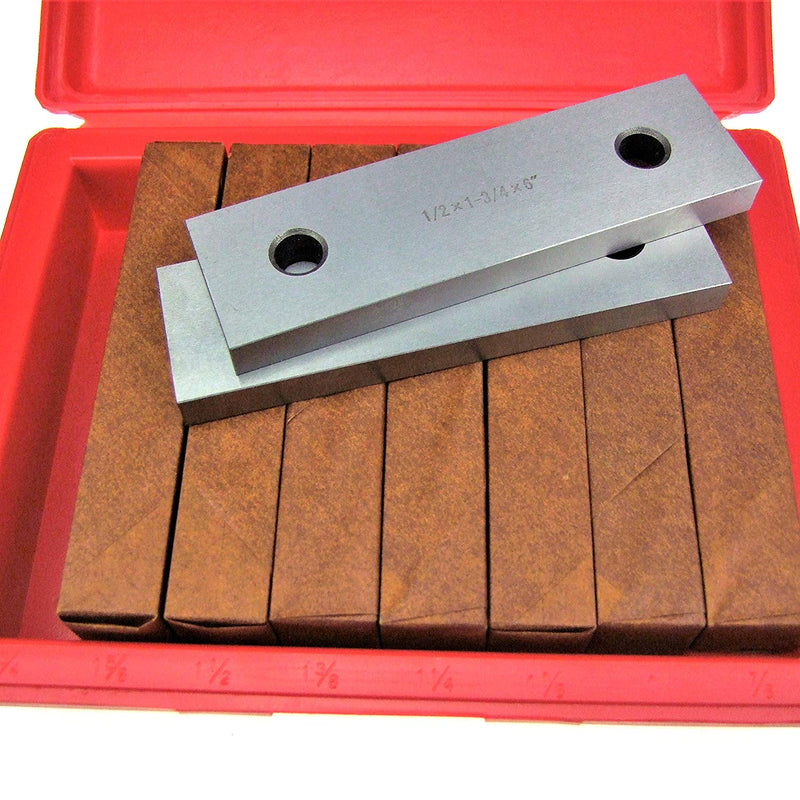 8 Pair 1/2" Steel Parallel Set .0002" Hardened