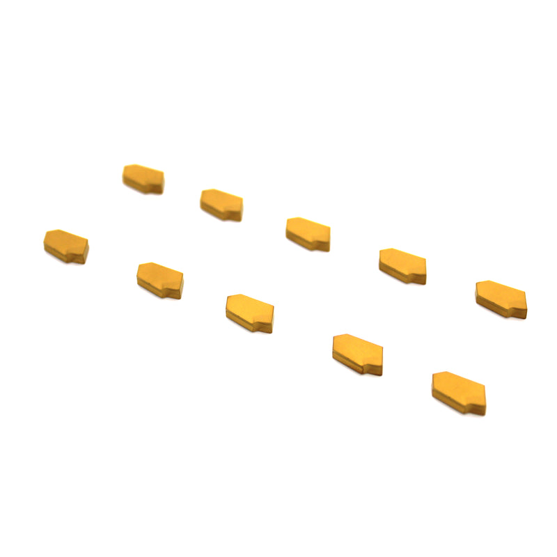 Gtn-3 Tin Coated Carbide Inserts, 10 Pcs/Box