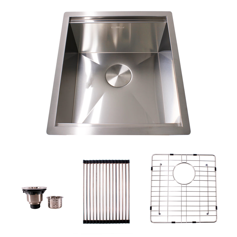 17X19X10.5IN Undermount 16 Gauge Tight Radius Stainless Steel Kitchen Sink