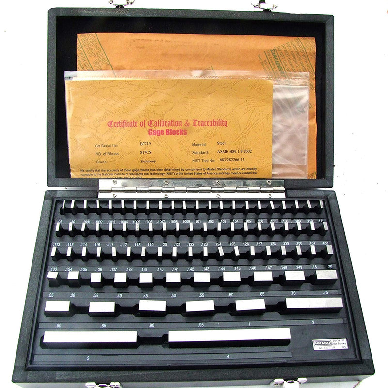 81Pcs Grade B Gage Gauge Block Set Usa Cert Nist Traceable New