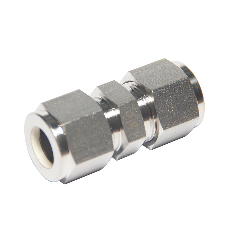 Compression Tube Fitting Union 1/2" Tube OD Adapter Stainless Steel 316