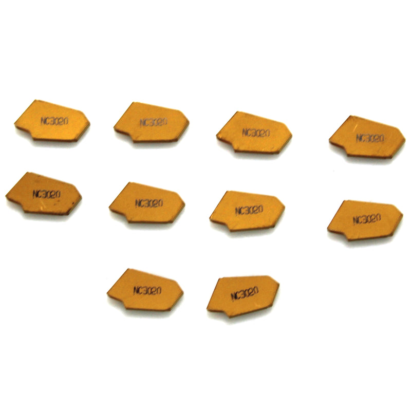 Gtn-3 Tin Coated Carbide Inserts, 10 Pcs/Box