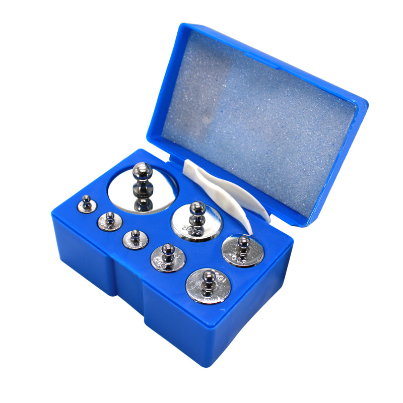 M2 Class Scale Balance Calibration Weight Set with Case-10-500g (8pcs: 10g,20g,20g,50g,100g,100g,200g,500g) 8pcs is 1000 Gram Total