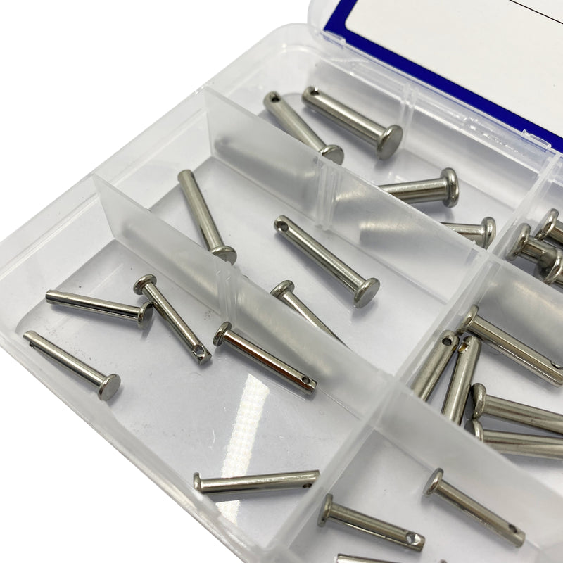 60PCS M3 / M4 / M5 12 Species Stainless Clevis Pin Flat Head Pin
