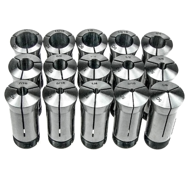 15 Pc 5C Collet Set Fractional 1/8" to 1" High Precision Lathe 15 Piece
