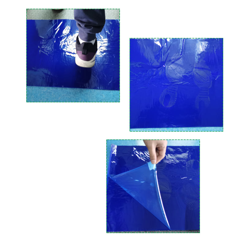 4 Mats of 30 Sheets Blue Adhesive Mat 18" x 36" for Cleanroom, Laboratory, Hospital, 4 Mats/Box