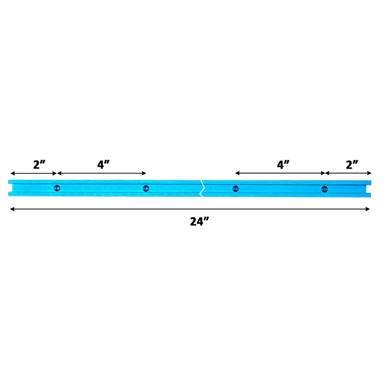 2PK Blue T-track 24 inch with Wood Screws¨CDouble Cut Profile Universal