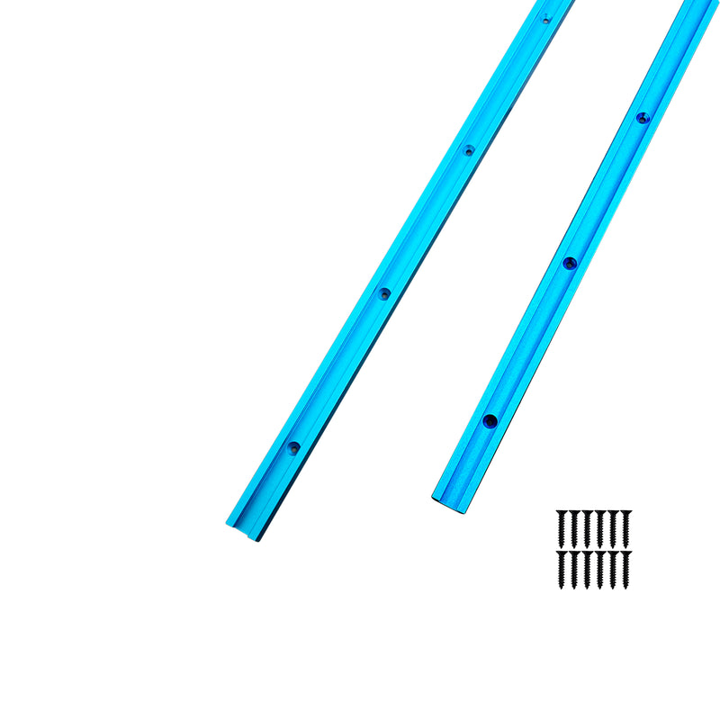 2PK Blue T-track 24 inch with Wood Screws¨CDouble Cut Profile Universal