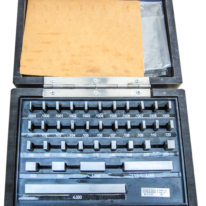 36 Pcs Grade B Gage Gauge Block Set, Nist Traceable Certificate