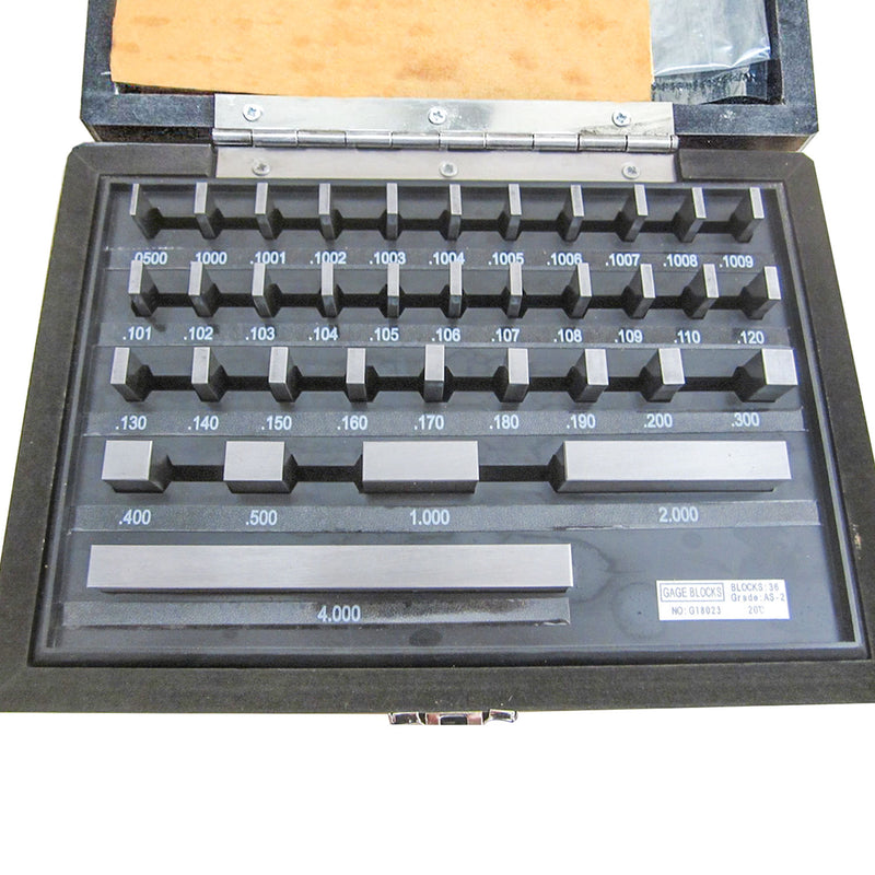 36 Pcs Grade B Gage Gauge Block Set, Nist Traceable Certificate