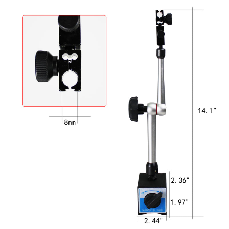 Magnetic Base Adjustable Metal Test Indicator Holder Digital Level Stand 14&