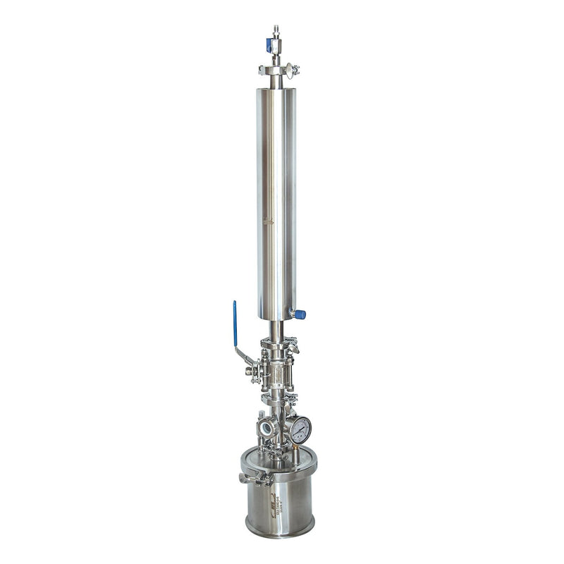 Hardware Factory Store Inc - Sanitary Stainless Steel 304 3A, 5 Ozs Closed Loop Reclamation Herbal Extractor , Passive / Active Closed Loop Systems (6x6" Tank + 1.5X24" Dewax SPOOL) with Valve - [variant_title]