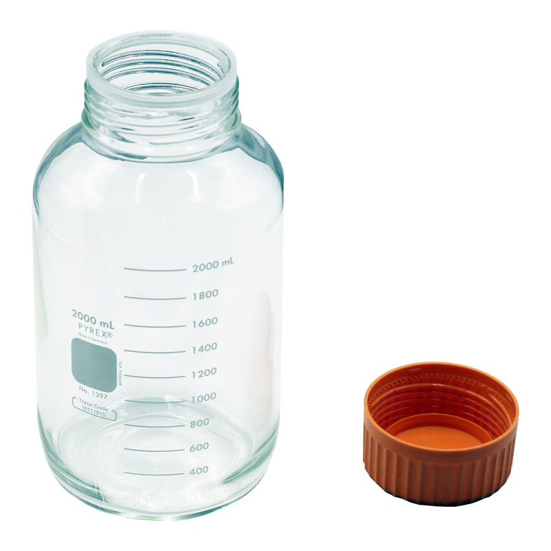 Corning PYREX Round Wide Mouth Media Storage Bottles