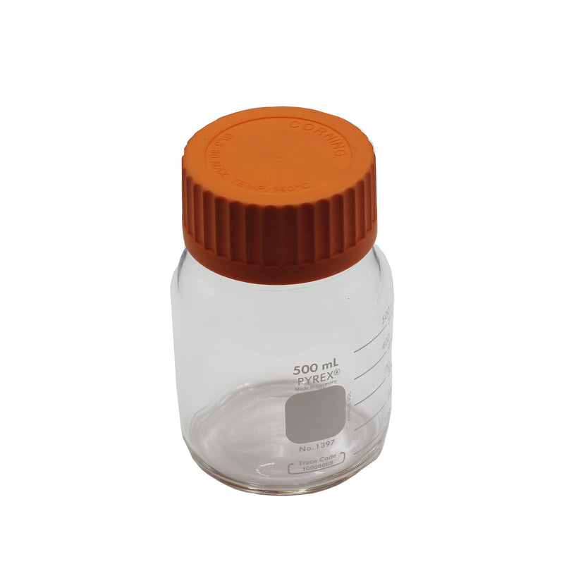 Corning PYREX Round Wide Mouth Media Storage Bottles