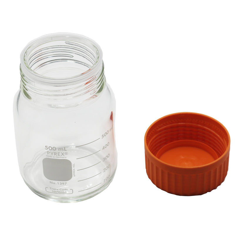 Corning PYREX Round Wide Mouth Media Storage Bottles