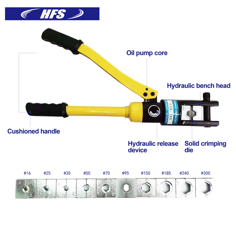 16 Ton Hydraulic Wire Terminal Crimper Battery Cable Lug Crimping Tool