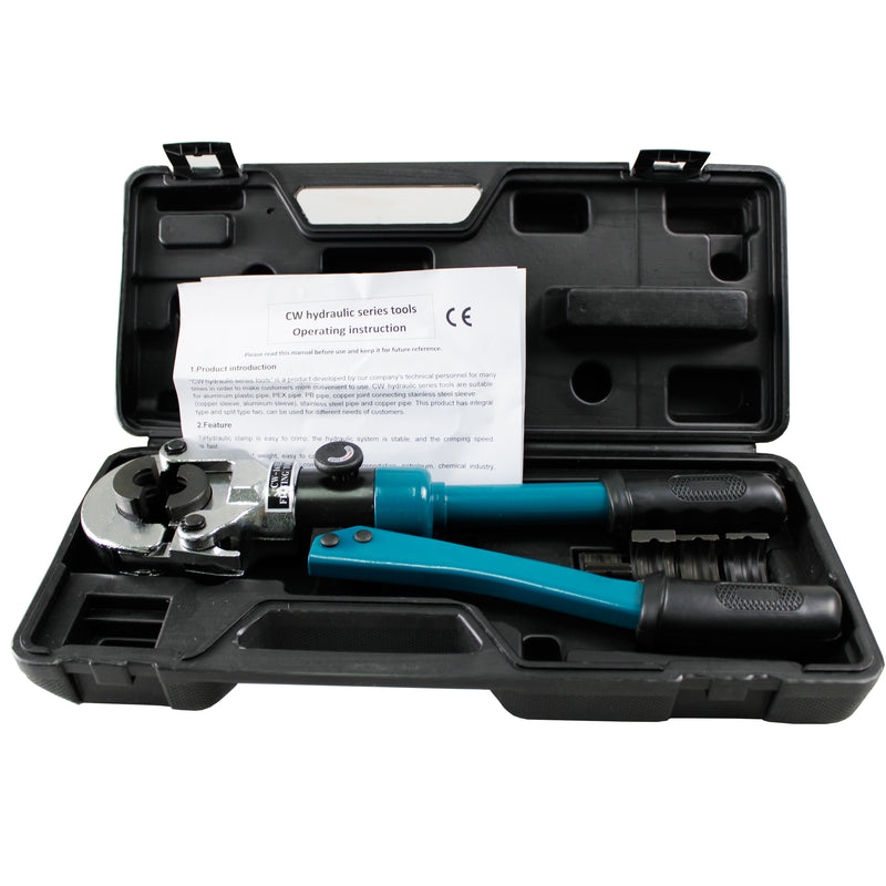 Hydraulic Copper Tube Crimping Tool, Copper Crimping Pliers with Crimping Dies Jaw 1/2", 3/4", 1" for Copper Tube Plumbing and Fitting