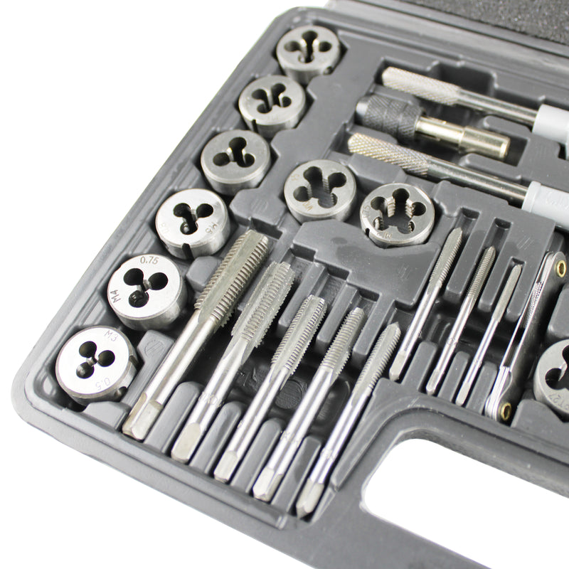 40PC Tap and Die Set Tap and Split Dies -Essential Threading Tool with Case