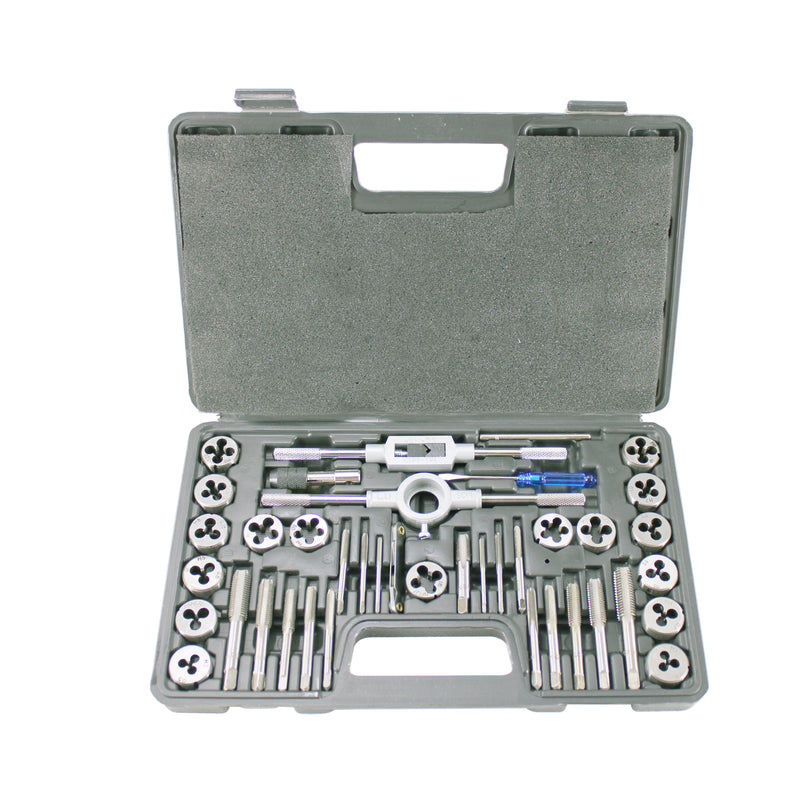 40PC Tap and Die Set Tap and Split Dies -Essential Threading Tool with Case