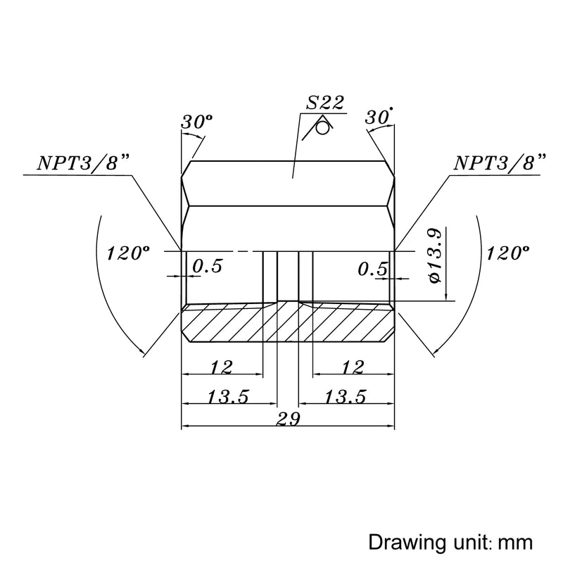 Hex Coupling Female NPT x Female NPT Stainless Steel 304