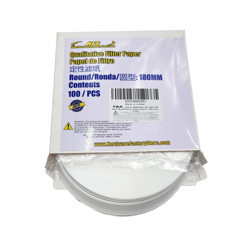 Filter Papers Round 180mm 100PCS Ashless Qualitative Slow to Fast 1um-20um