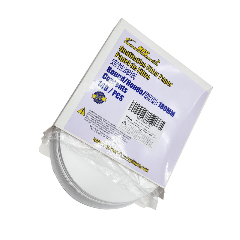 Filter Papers Round 180mm 100PCS Ashless Qualitative Slow to Fast 1um-20um