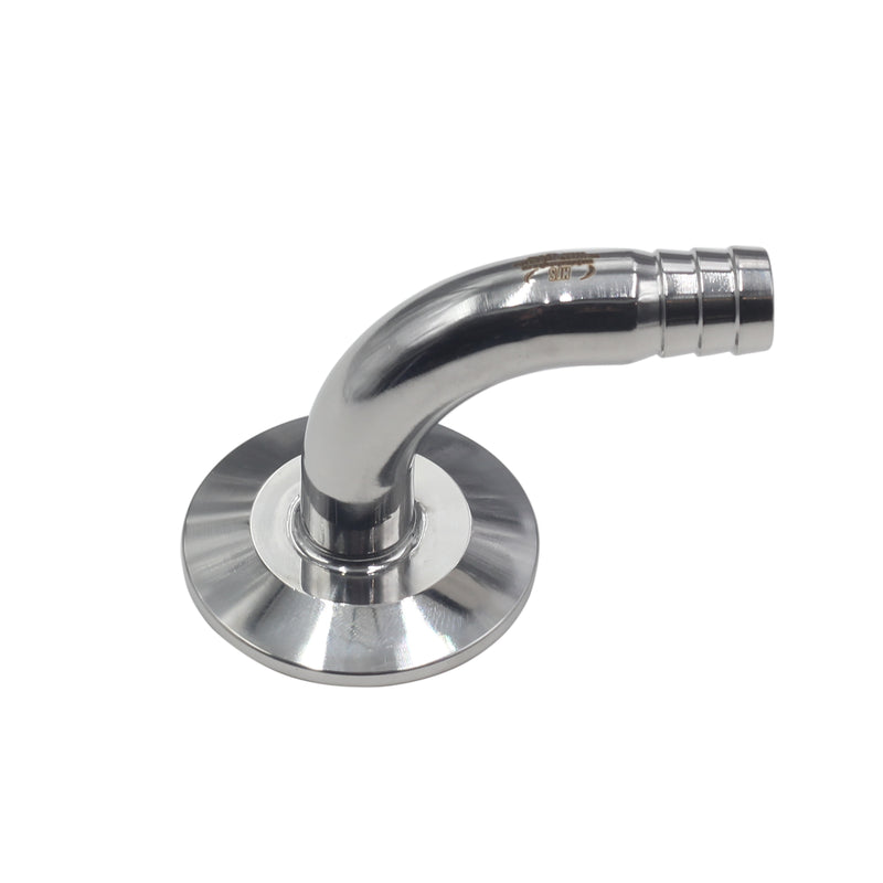 Tri Clamp 1.5" x 1/2" Barb w/ 90 Degree Elbow Stainless Stee 304